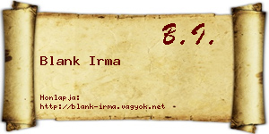 Blank Irma névjegykártya