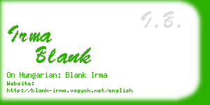 irma blank business card